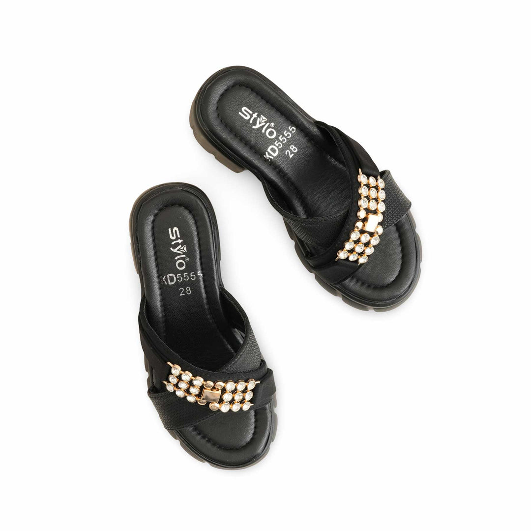 Girls Black Formal Slipper KD5555