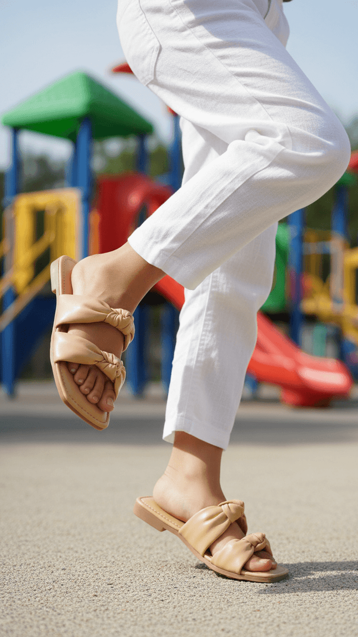 Girls Brown Formal Slipper KD5561