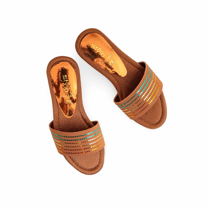 Girls Brown Casual Slipper KD5569