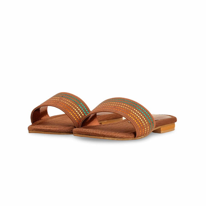 Girls Brown Casual Slipper KD5569