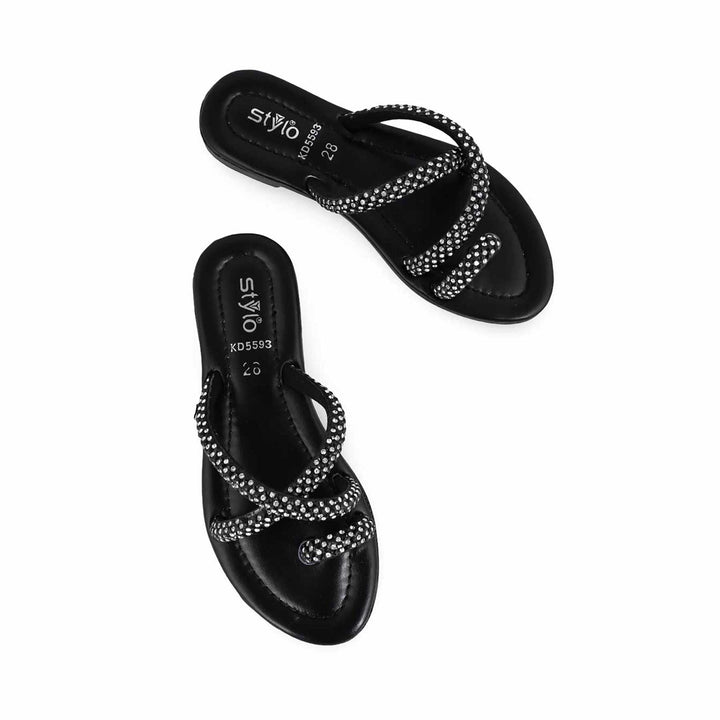 Girls Black Formal Slipper KD5593