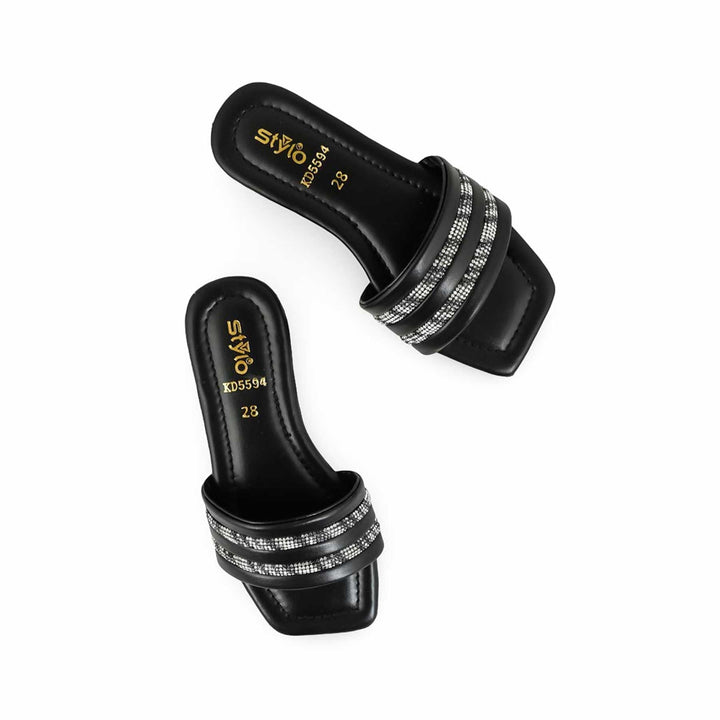 Girls Black Formal Slipper KD5594