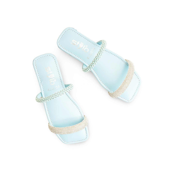 Girls Sky Blue Formal Slipper KD5604