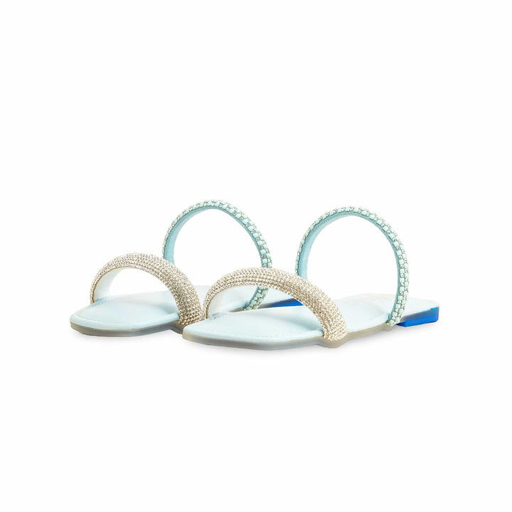 Girls Sky Blue Formal Slipper KD5604