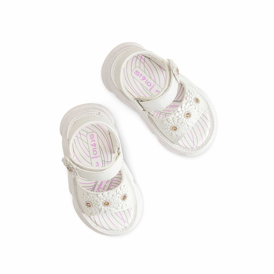Girls White Casual Sandal KD5611