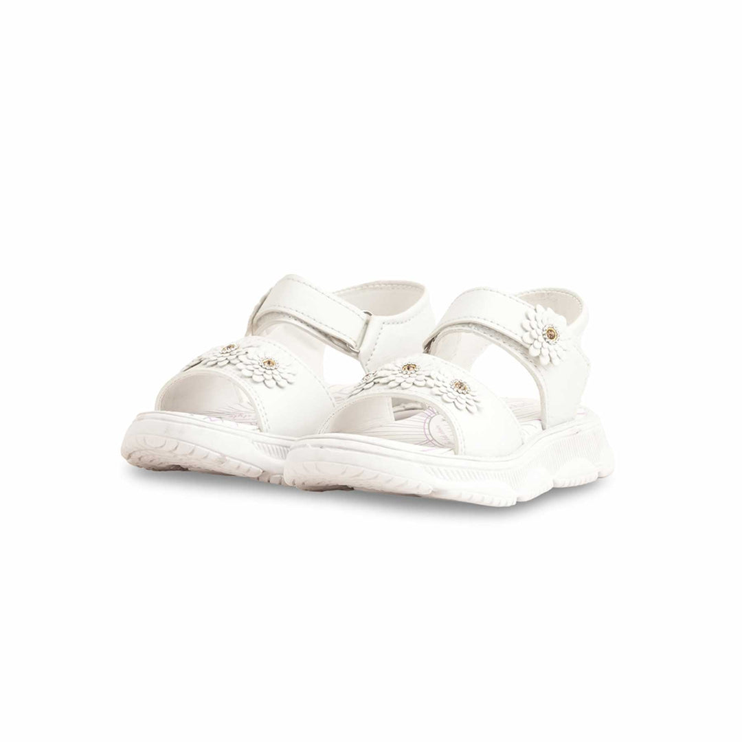 Girls White Casual Sandal KD5611