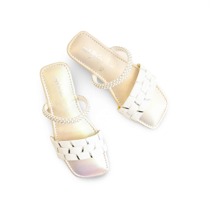 Girls Cream Formal Slipper KD5624