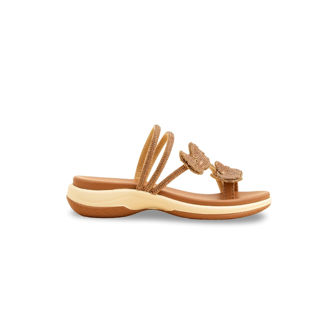 Girls Golden Fancy Slipper KD5717
