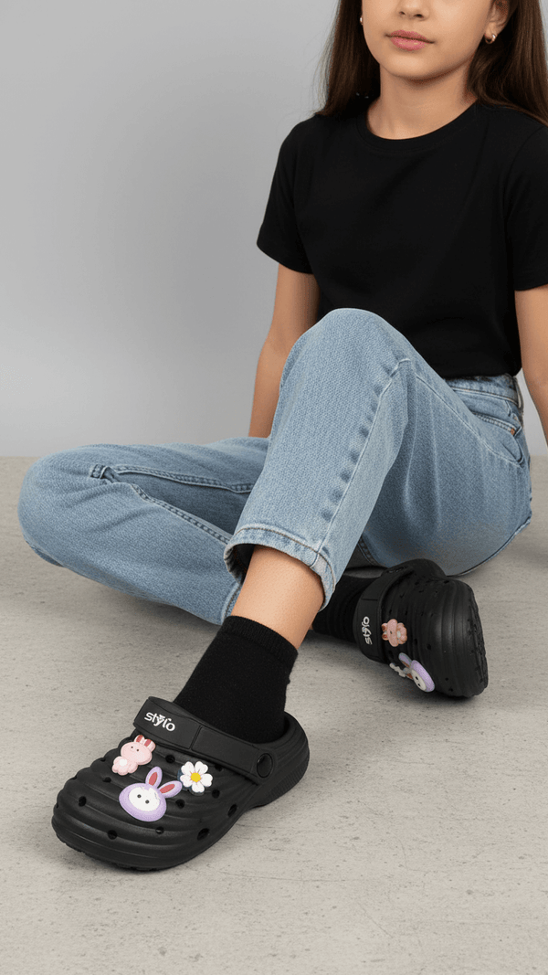 Girls Black Casual Flip Flop KD5722