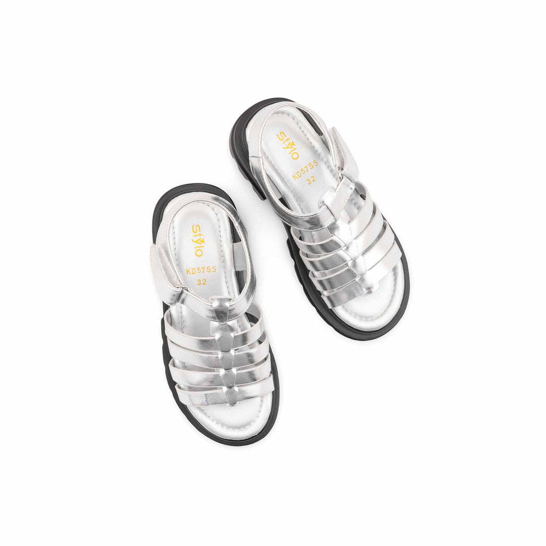 Girls Grey Formal Sandal KD5755