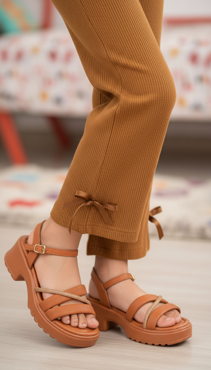 Girls Brown Formal Sandal KD5759
