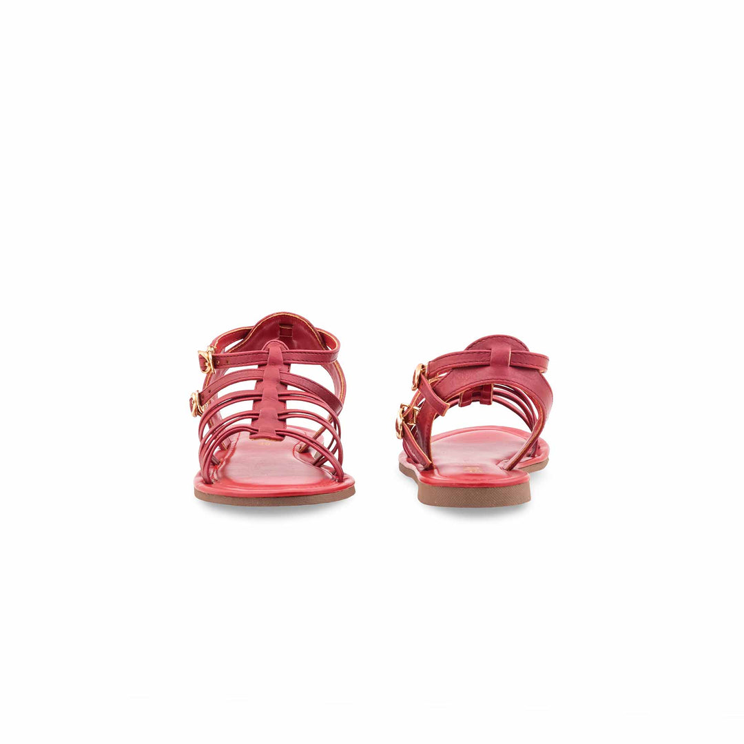 Girls Maroon Casual Sandal KD5791