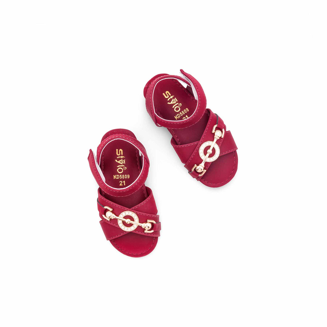 Girls Maroon Formal Sandal KD5809