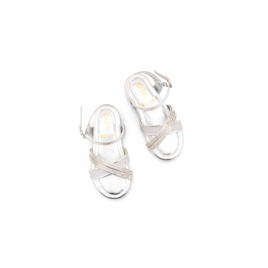 Girls Silver Fancy Sandal KD5844