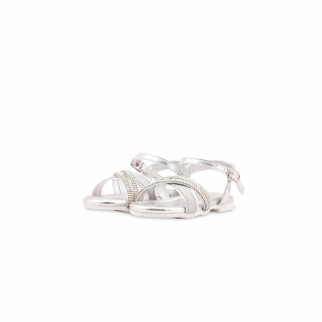 Girls Silver Fancy Sandal KD5844
