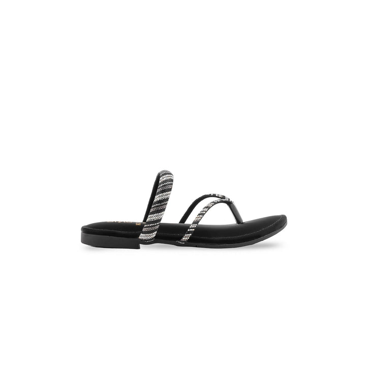 Girls Black Fancy Slipper KD5887