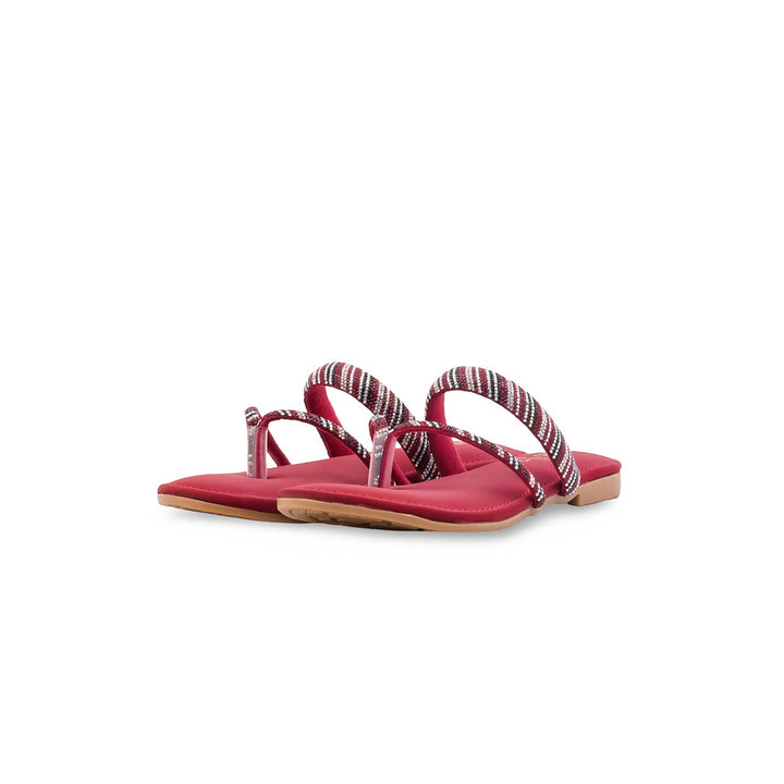 Girls Maroon Fancy Slipper KD5887