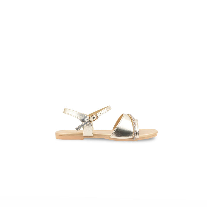 Girls Golden Formal Sandal KD5899