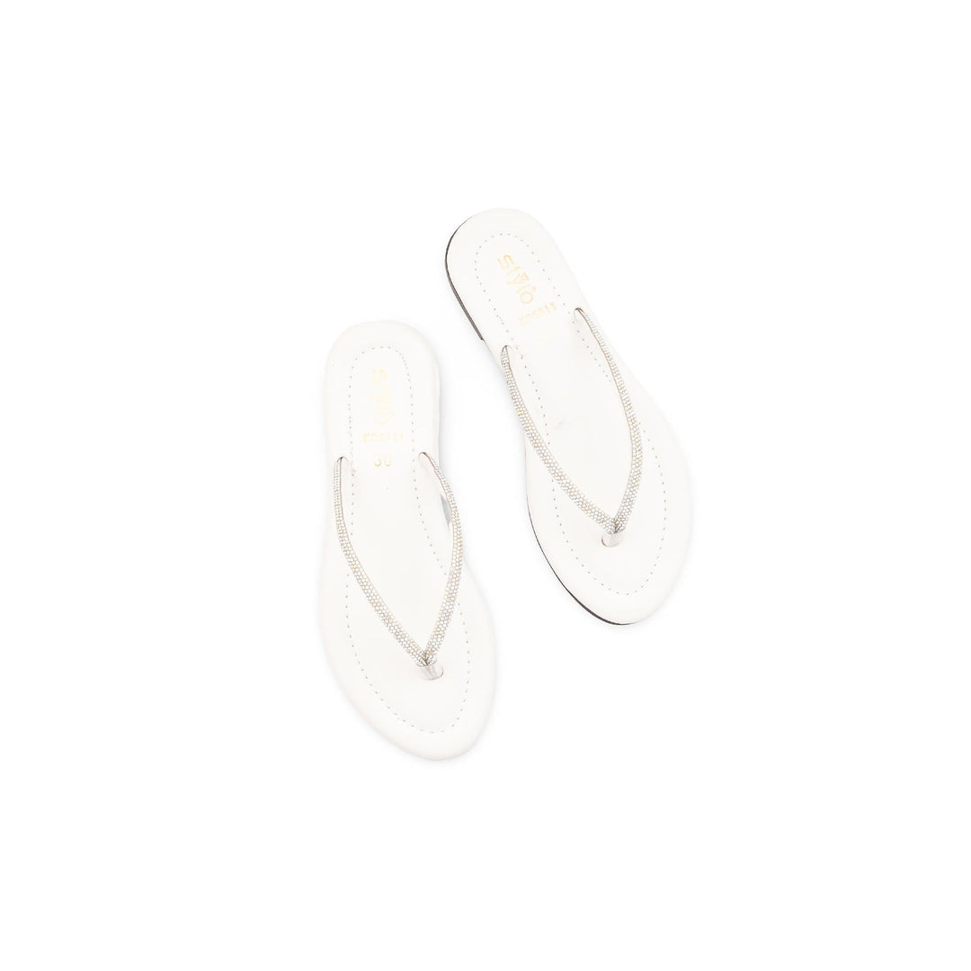Girls White Fancy Slipper KD5911