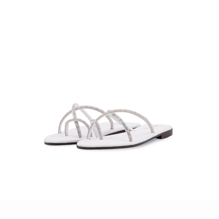 Girls White Fancy Slipper KD5912