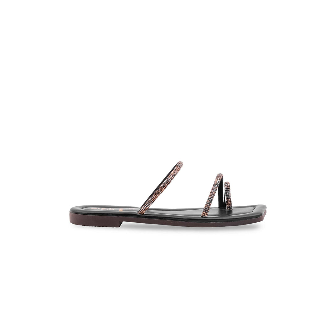 Girls Black Fancy Slipper KD5918