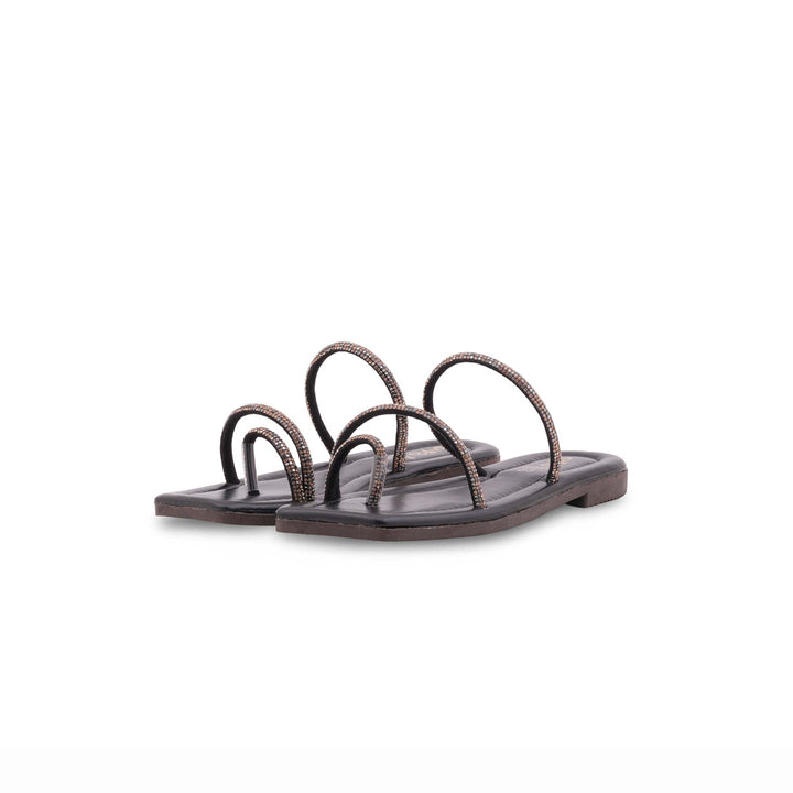 Girls Black Fancy Slipper KD5918
