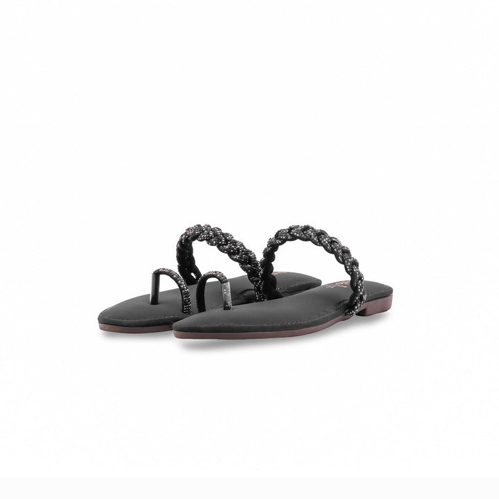 Girls Black Fancy Slipper KD5920