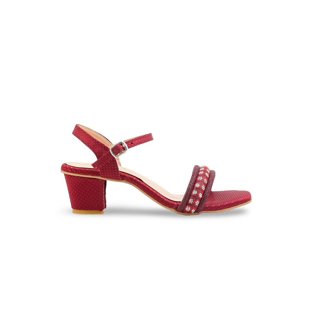 Girls Maroon Fancy Sandal KD5944