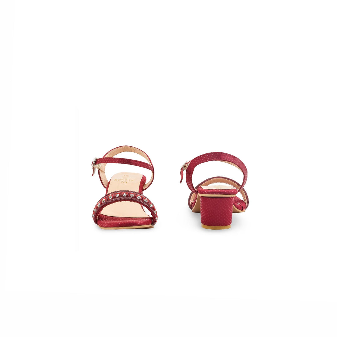 Girls Maroon Fancy Sandal KD5944