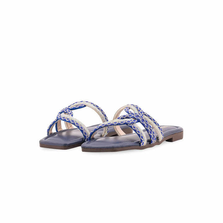 Girls Navy Fancy Slipper KD5957