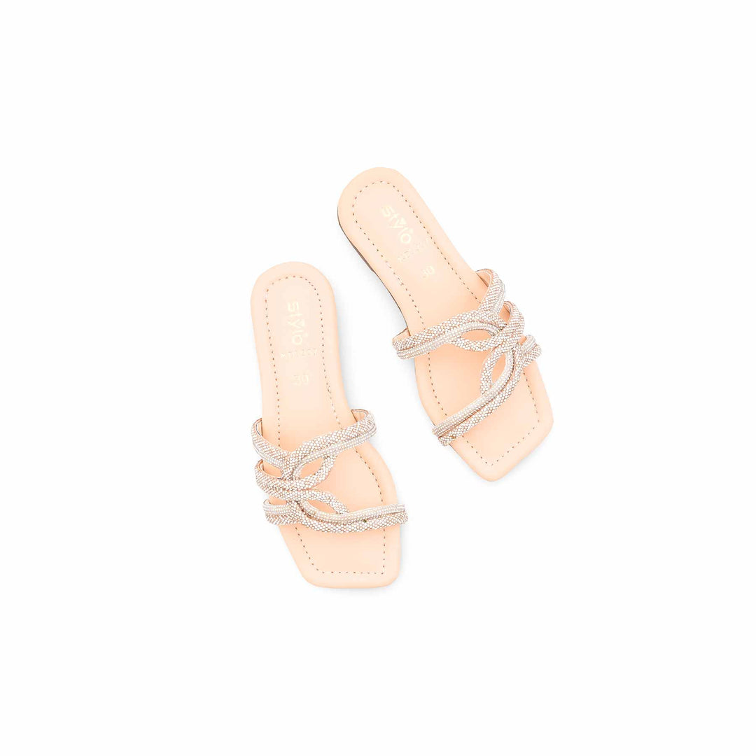 Girls Beige Fancy Slipper KD5957
