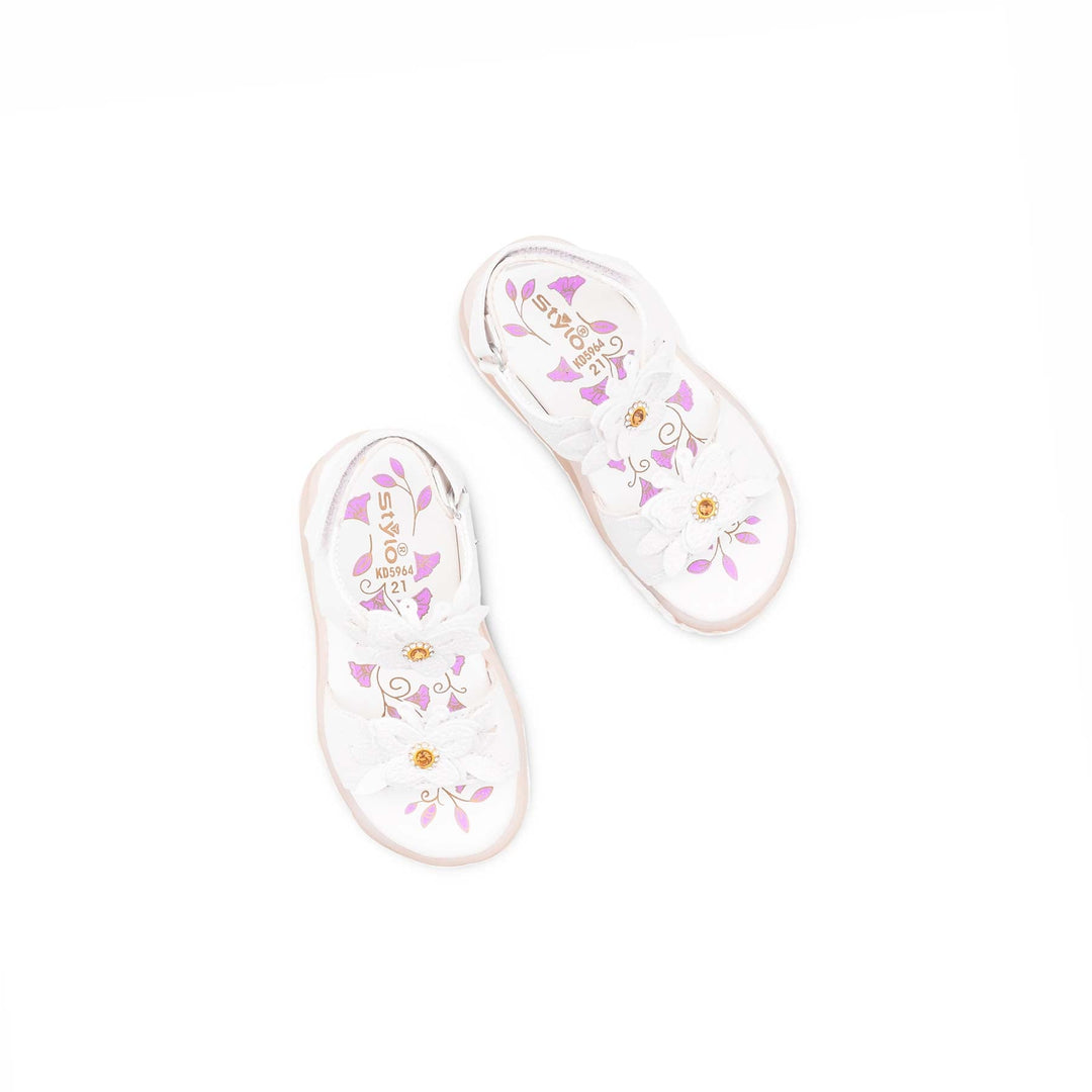Girls White Formal Sandal KD5964