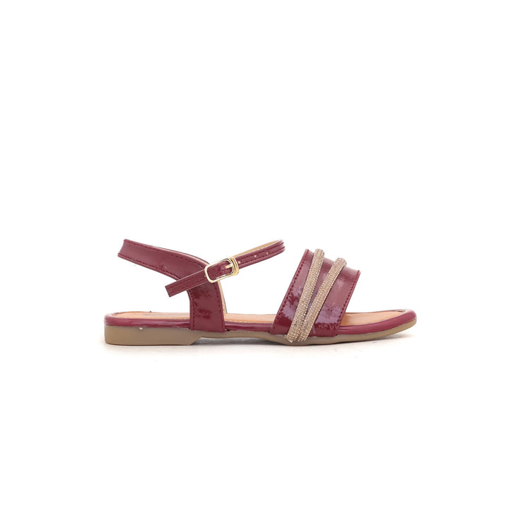 Girls Maroon Formal Sandal KD7447