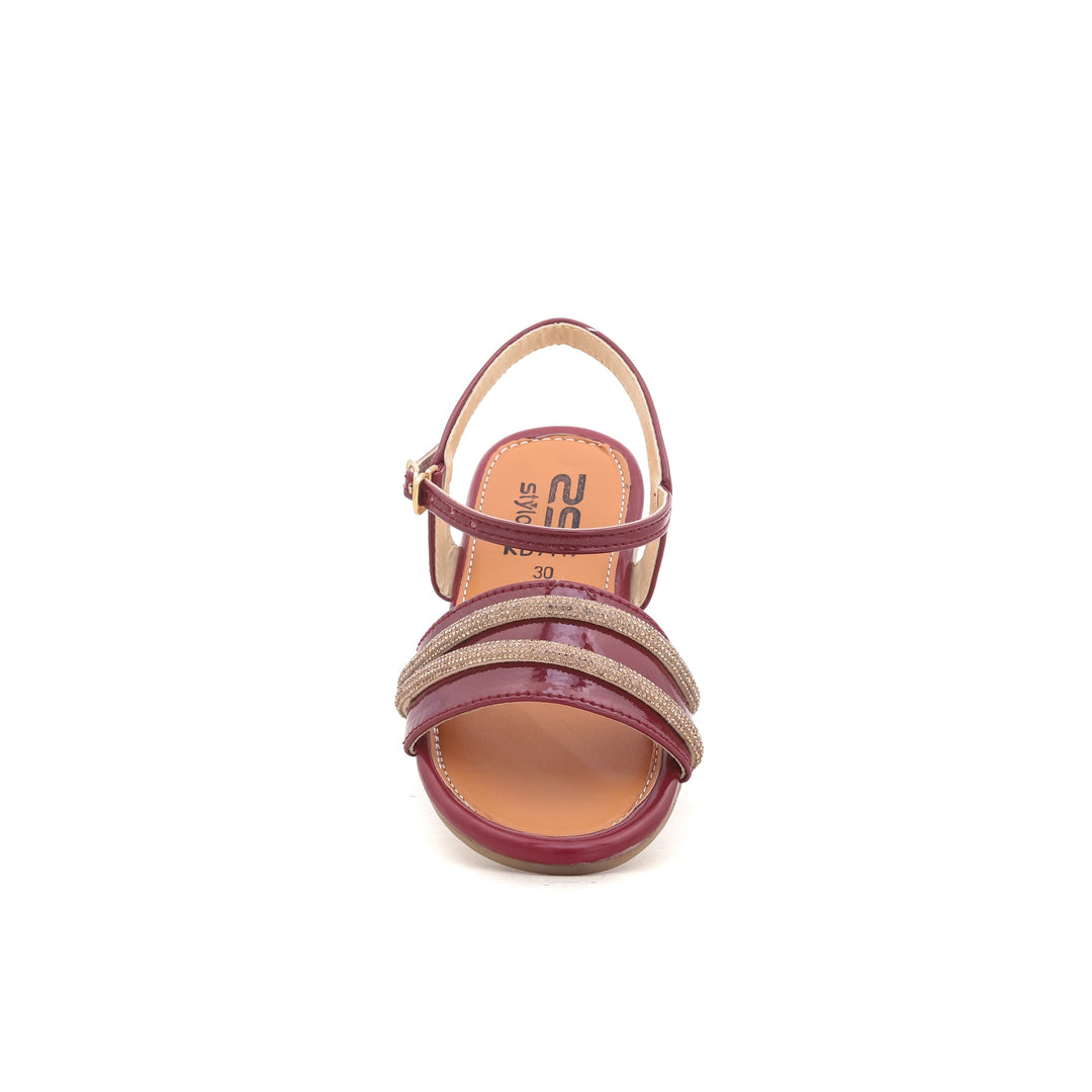 Girls Maroon Formal Sandal KD7447