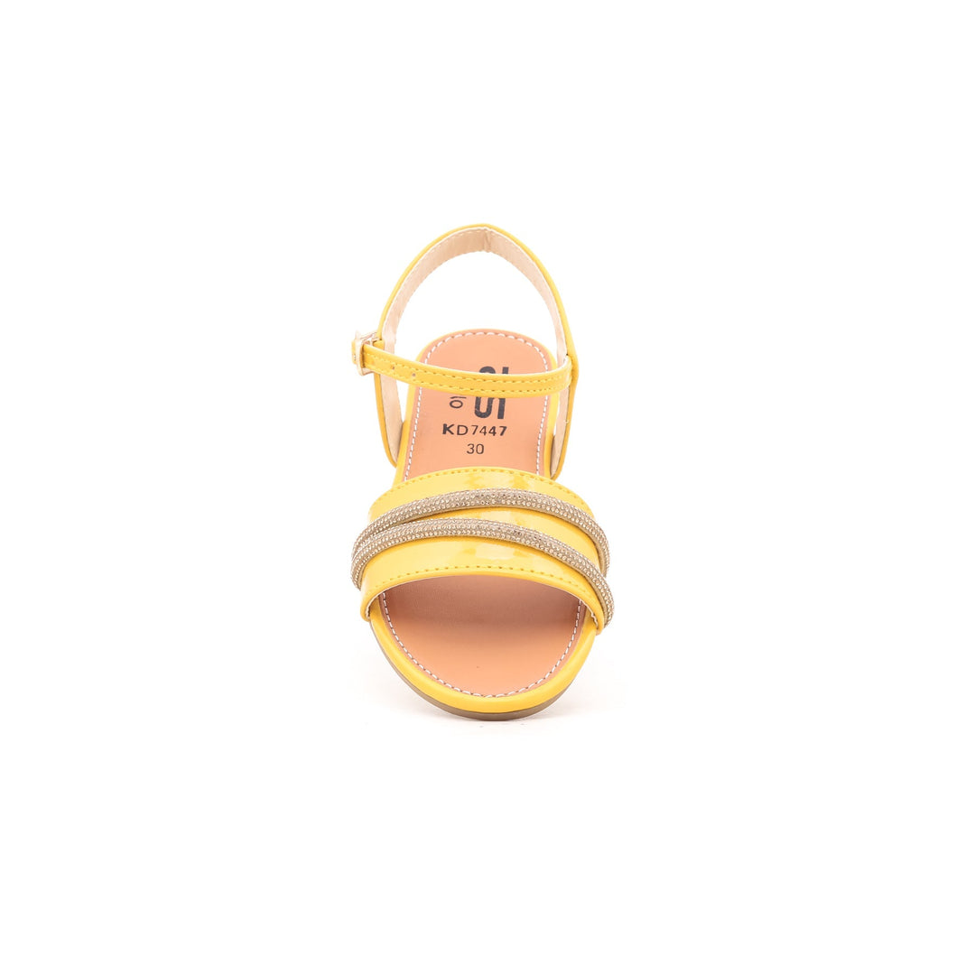 Girls Yellow Formal Sandal KD7447