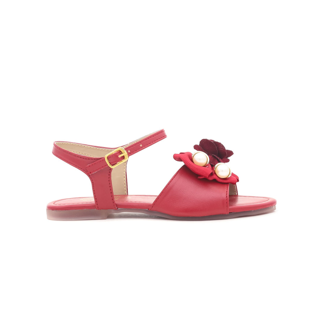 Girls Maroon Formal Sandal KD7509