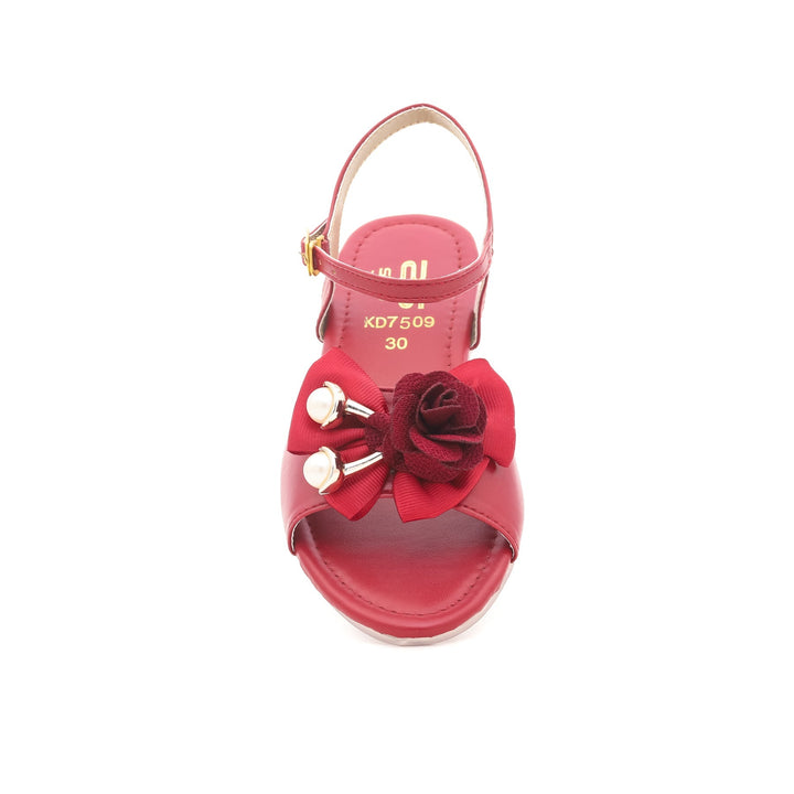 Girls Maroon Formal Sandal KD7509