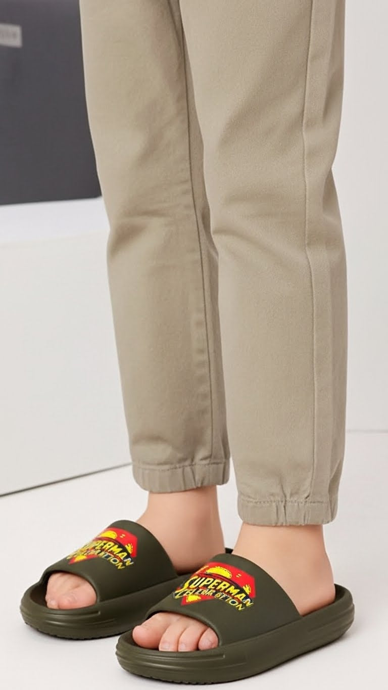 Boys Olive Casual Flip Flop KD9548