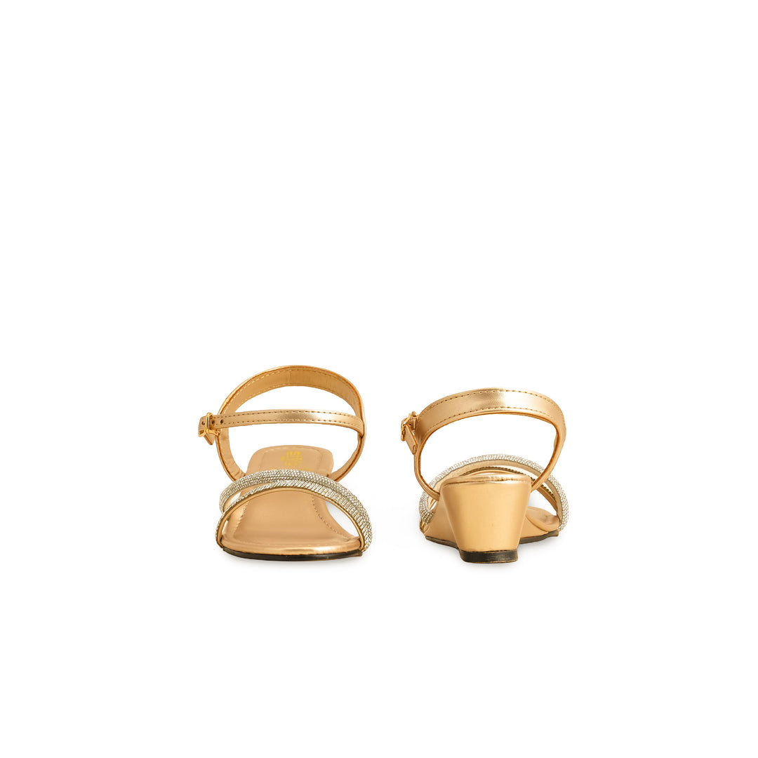 Girls Golden Fancy Sandal KD9758