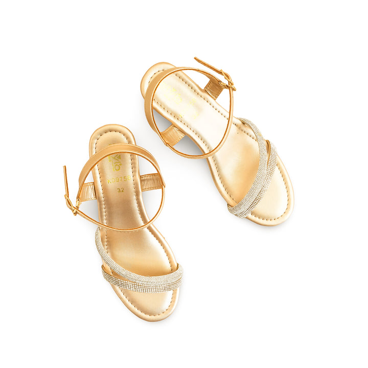 Girls Golden Fancy Sandal KD9758