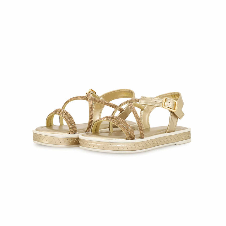 Girls Golden Fancy Sandal KD9839