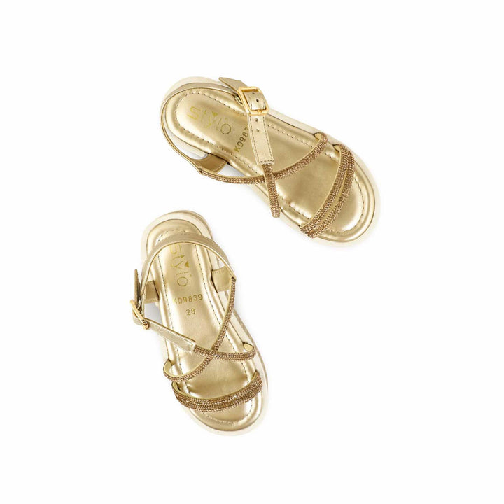 Girls Golden Fancy Sandal KD9839