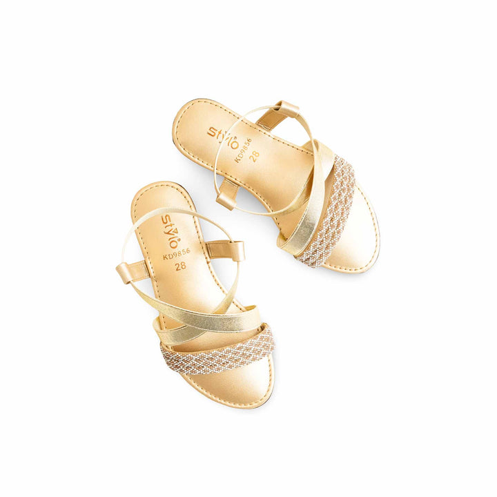 Girls Golden Fancy Sandal KD9856