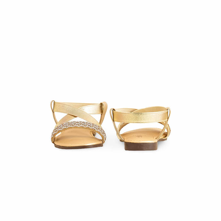 Girls Golden Fancy Sandal KD9856