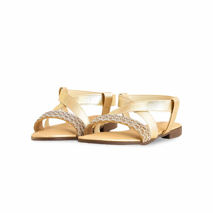 Girls Golden Fancy Sandal KD9856