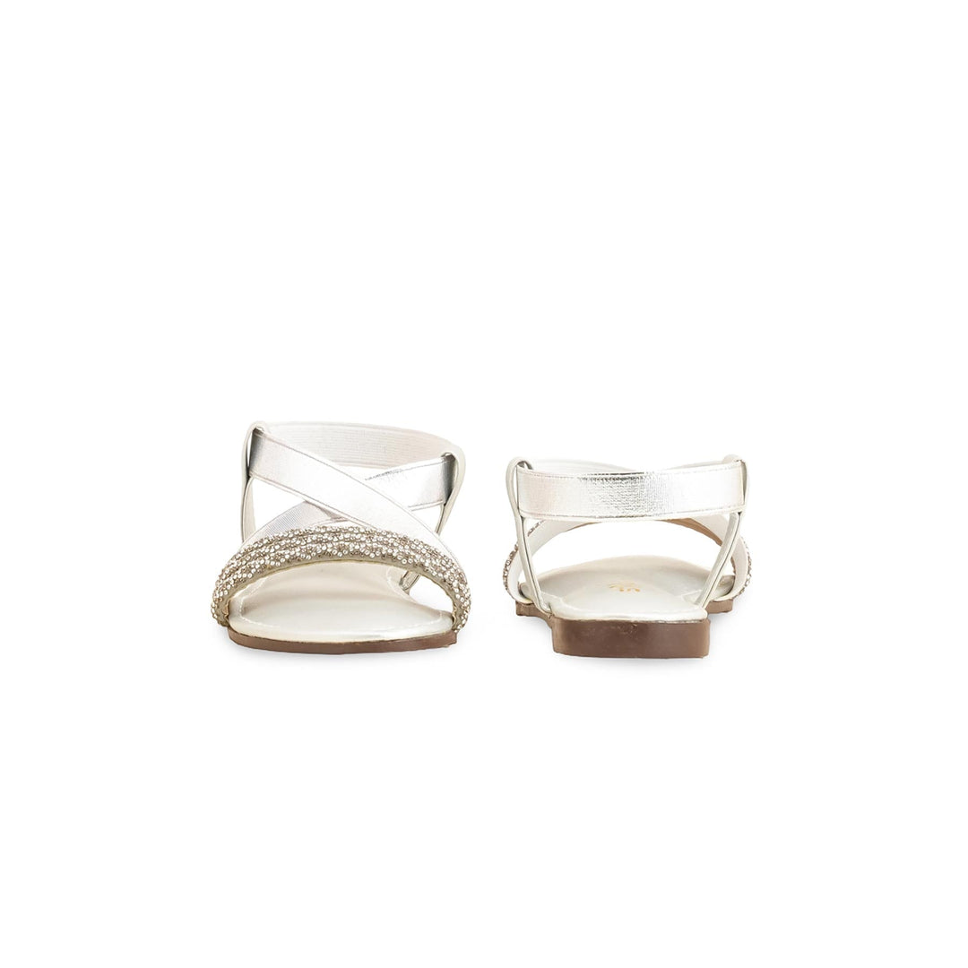 Girls Silver Fancy Sandal KD9856