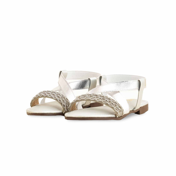 Girls Silver Fancy Sandal KD9856