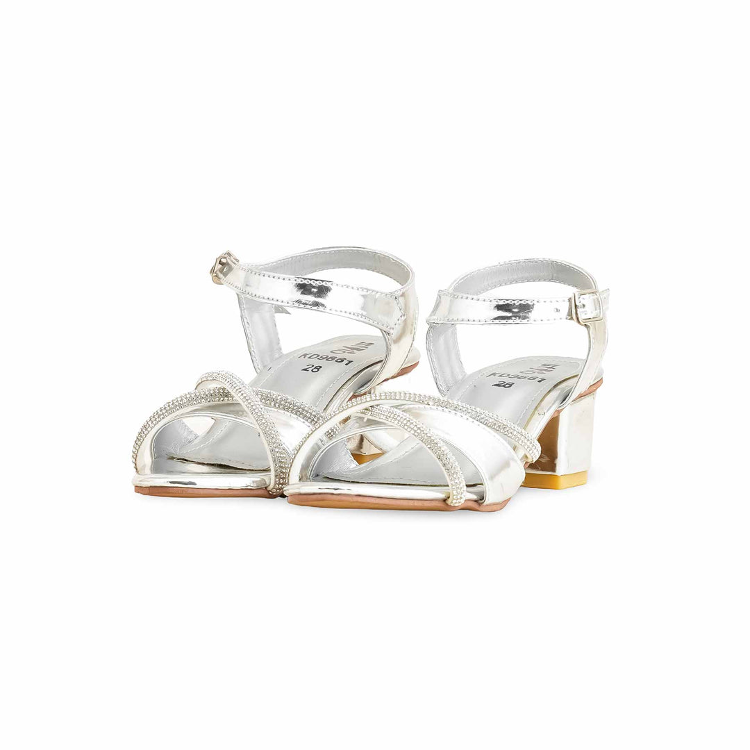 Girls Silver Fancy Sandal KD9861
