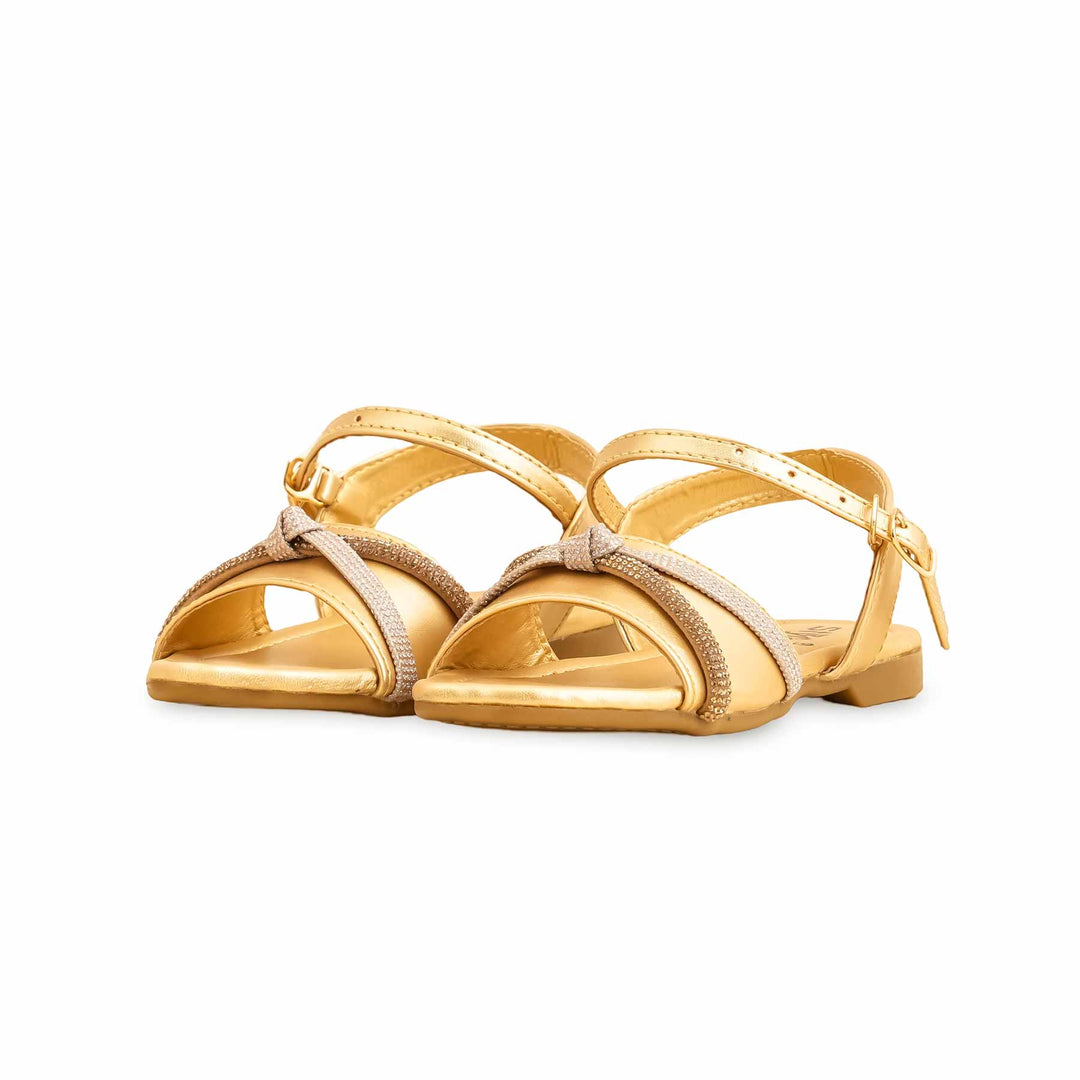 Girls Golden Formal Sandal KD9869