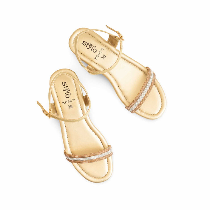 Girls Golden Formal Sandal KD9871